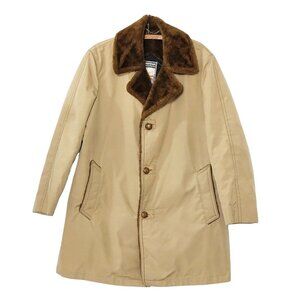 Vintage 70s Mighty Mac Out O'Gloucester Faux Fur Lined Coat Mens Size 40 Sherpa